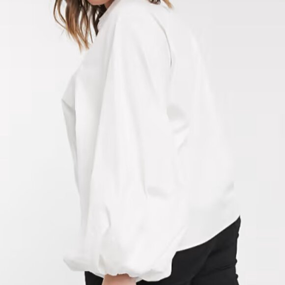 ASOS Curve Long Volume Sleeve Shirt, White - 26W - Picture 2 of 5